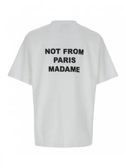 Drole De Monsieur - White Slogan Print T-Shirt