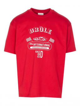 Drole De Monsieur - Red Crewneck Graphic T-Shirt