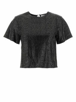 GIUSEPPE DI MORABITO - Black Embellished Viscose T-Shirt