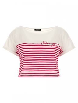 BALMAIN - Fuchsia Cropped T-Shirt