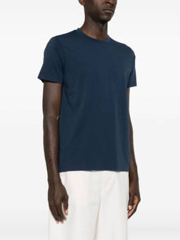 Finamore 1925 - Navy Blue Round neck Solid T-Shirt (S)