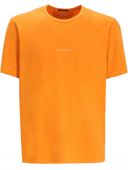 C.P. Company - Orange Crewneck Logo-Embroidered T-Shirt