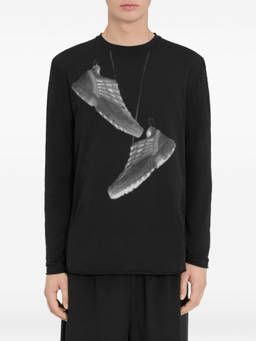 MM6 Maison Margiela - Black Roundneck Printed T-Shirt (M)