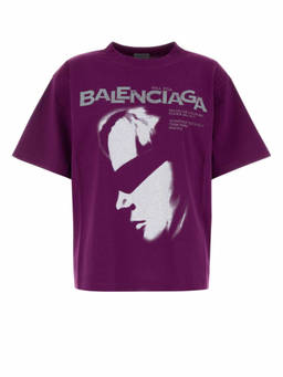 Balenciaga - Purple Graphic Crew Neck T-Shirt