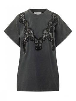 Stella McCartney - Black Lace Crew Neck T-Shirt (L)