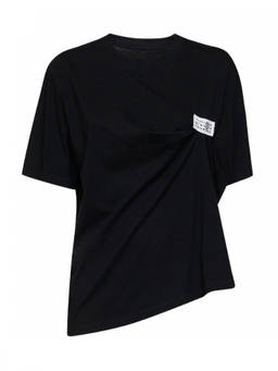 MM6 Maison Margiela - Black Typography Crew Neck T-Shirt