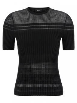 Theory - Black Ribbed T-Shirt