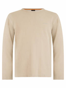 Boss - Beige Full Sleeves Logo T-Shirt