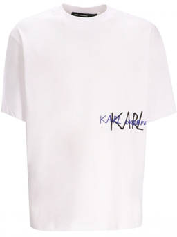 Karl Lagerfeld - White Crewneck Logo T-Shirt (XL)
