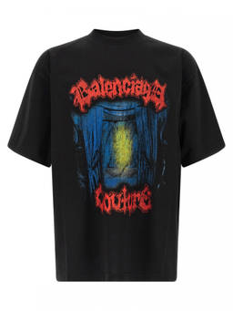 Balenciaga - Black Graphic Crew Neck T-Shirt (M)