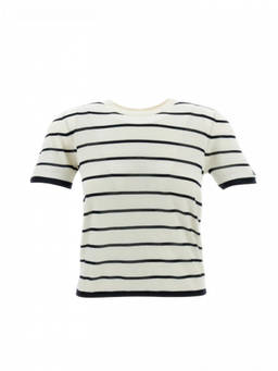 Max Mara - White Striped T-Shirt