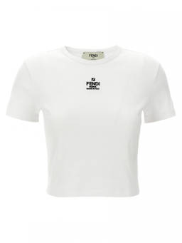 Fendi - White Logo Cotton T-Shirt