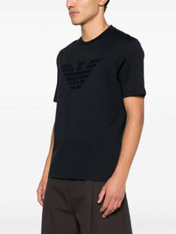 EMPORIO ARMANI - Navy Blue Logo Crew Neck T-Shirt