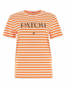 Patou - Orange Embroidered Cotton T-Shirt (S)
