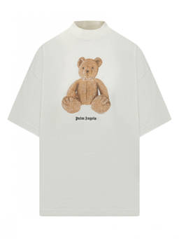 Palm Angels - White Graphic Mock Collar T-Shirt