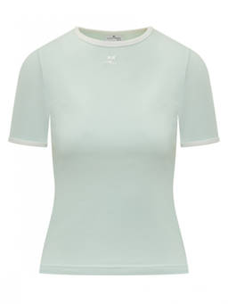 Courreges - Green Logo Crew Neck T-Shirt