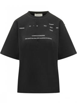 Sportmax - Black Graphic Crew Neck T-Shirt (S)