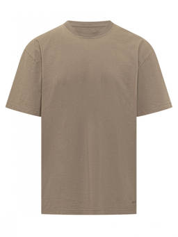 Amish - Brown Solid Crew Neck T-Shirt