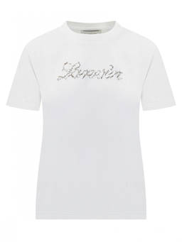 Lanvin - White Logo Round Neck T-Shirt
