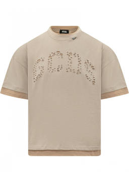 GCDS - Taupe Crew Neck T-Shirt
