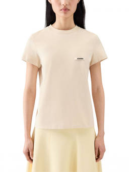 JACQUEMUS - Beige Logo Crew Neck T-Shirt