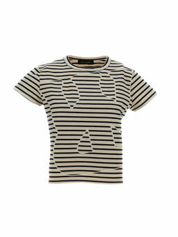 Wales Bonner - Brown Stripes Crew Neck T-Shirt (XS)