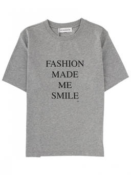 Victoria Beckham - Grey Graphic Crew Neck T-Shirt