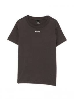 Pinko - Brown Logo Crew Neck T-Shirt