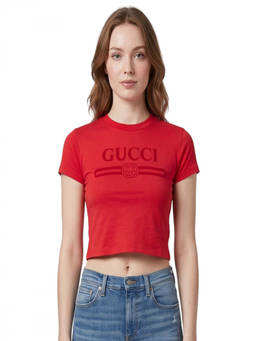 Gucci - Red Logo Crew Neck T-Shirt (L)