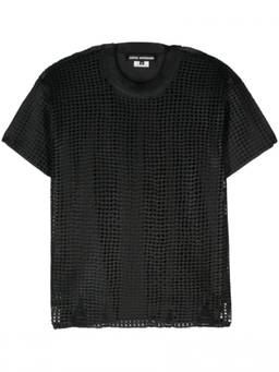 Junya Watanabe - Black Panelled Open-Knit Top