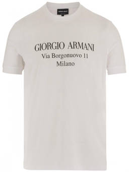 Giorgio Armani - White Logo Print T-Shirt