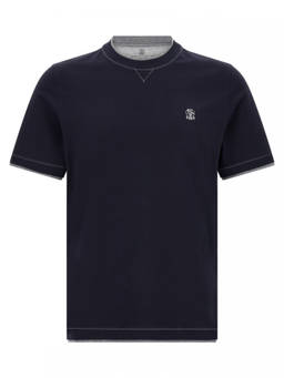 Brunello Cucinelli - Blue Double Layer T-Shirt (S)
