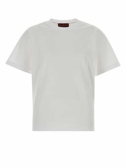 Gucci - White Crewneck Embroidery Logo T-Shirt