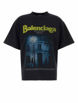 Balenciaga - Black Graphic Crew Neck T-Shirt