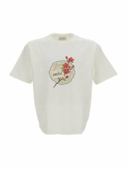 Drole De Monsieur - White Floral Print T-Shirt (M)