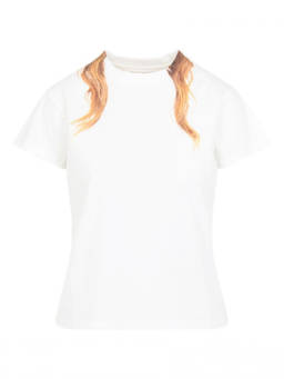 MM6 Maison Margiela - Off White Crew Neck Cotton T-Shirt