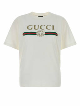 Gucci - White Crew Neck Logo T-Shirt