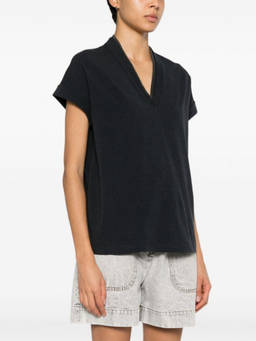 Brunello Cucinelli - Dark Grey V-Neck Cotton T-Shirt