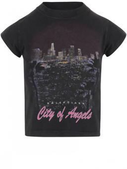 Balenciaga - Multicolour Shrunk City Of Angels T-Shirt (S)