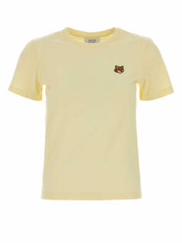 Maison Kitsune - Yellow Round Neck Embroidered T-Shirt