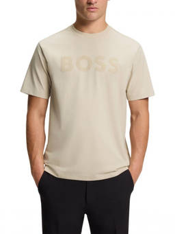 Boss - Beige Cotton, Logo T-Shirt