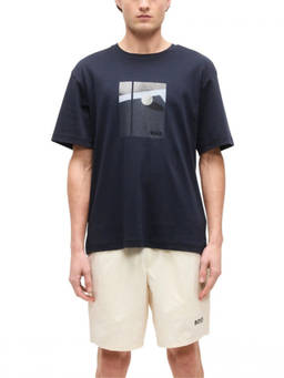 Boss - Dark Blue Graphic T-Shirt