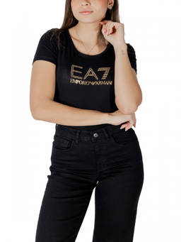 EA7 Emporio Armani - Black Logo Round Neck T-Shirt (S)