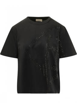 Herno - Black Embellished Crew Neck T-Shirt