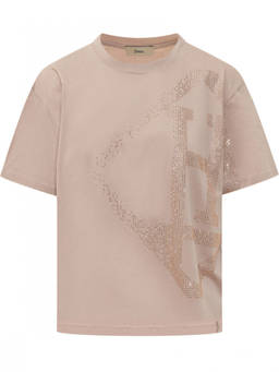 Herno - Brown Embellished Crew Neck T-Shirt (XL)
