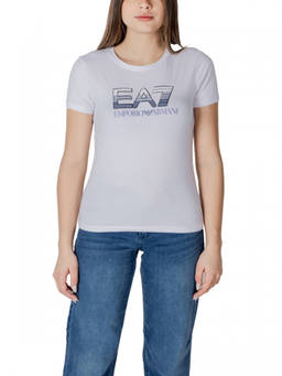 EA7 Emporio Armani - White Logo Round Neck T-Shirt (L)