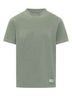 Fay - Green Solid Crew Neck T-Shirt (S)