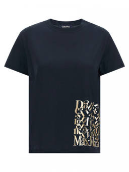 Max Mara - Navy Blue Graphic Crew Neck T-Shirt