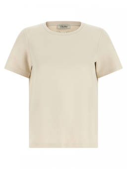 Max Mara - Beige Solid Crew Neck T-Shirt
