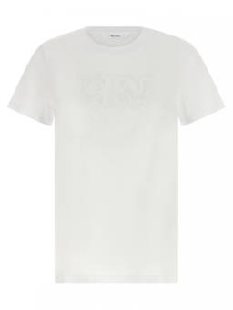 Max Mara - White Embroidered Crew Neck T-Shirt